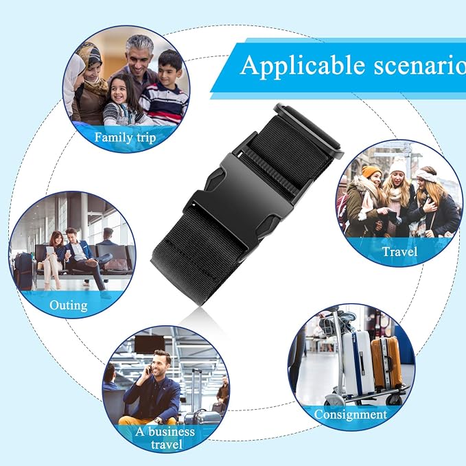 4Pcs Luggage Straps for Suitcase Travel Accessories TSA Approved, 80In Long - Image 6