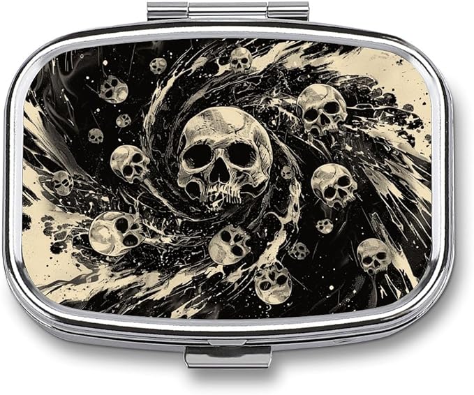 Metal 2 Compartment Pill Organizer Travel Friendly Portable Compact Pill Box by Unknown