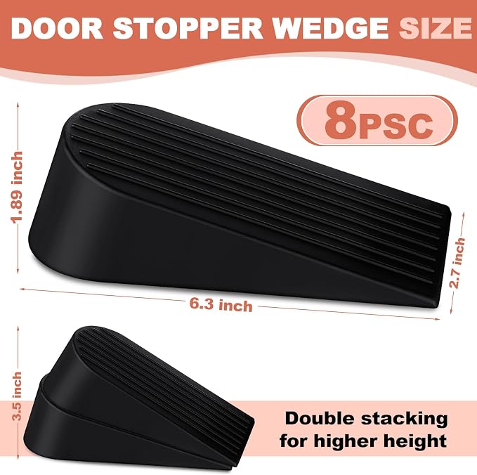Frienda 8 Pack Large Door Stoppers Heavy Duty Rubber Stopper - Image 2