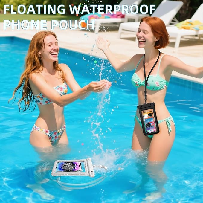 IPX8 Floating Waterproof Phone Pouch 2-Pack, 7.2 Inch Waterproof Pouch - Image 3