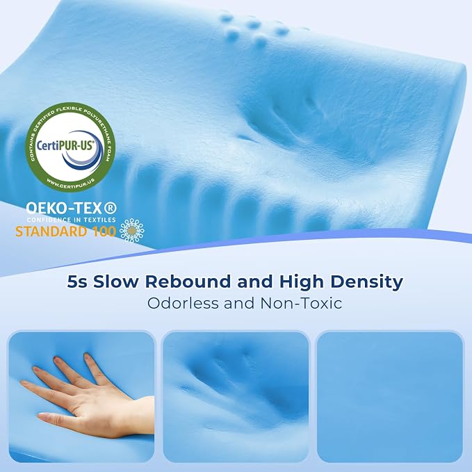 Memory Foam Pillows 2 Pack Neck Pillow - Image 5