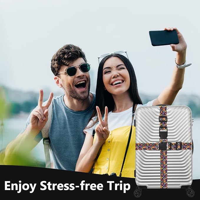 2 Pack Luggage Straps for Suitcases Adjustable Luggage Belt TSA Approved - Image 5