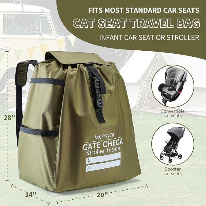 MOYAQI Stroller Travel Bag for Airplane, Gate Check Bag Backpack - Image 3