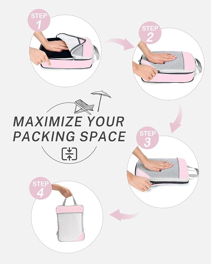 Compression Packing Cubes, Gonex Extensible Storage Mesh Bags Organizers - Image 2
