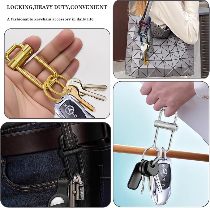 Key Chain, Heavy Duty Lock Key Ring Keychain Clip Key Holder Organizer - Image 6