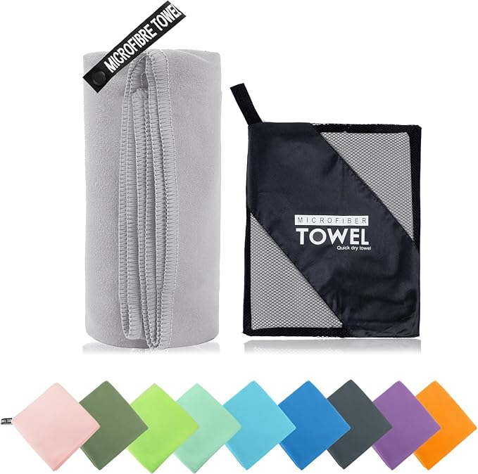 Microfiber Travel Towel, Soft Lightweight Quick Dry Towel, Super Absorbent by ZIUDBOC
