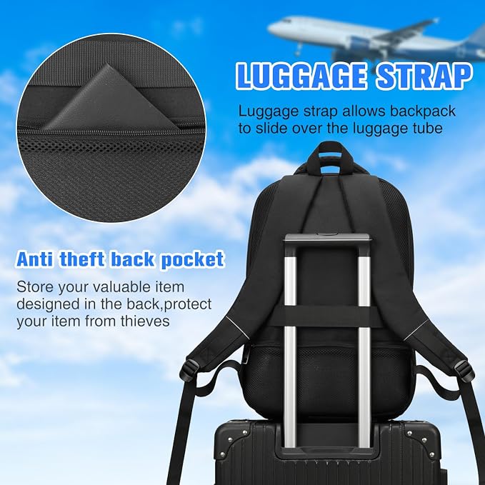Paude Laptop Backpack, 17.3 Inch School Backpack Large Bookbag - Image 6