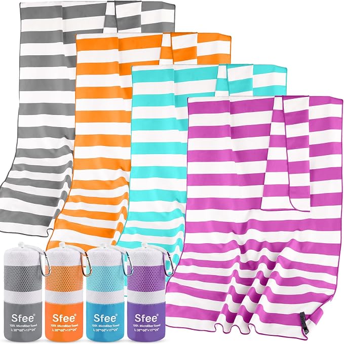 Sfee 2 in 1 Microfiber Oversized Beach Towel, Quick Dry Travel Towel Camping by Sfee
