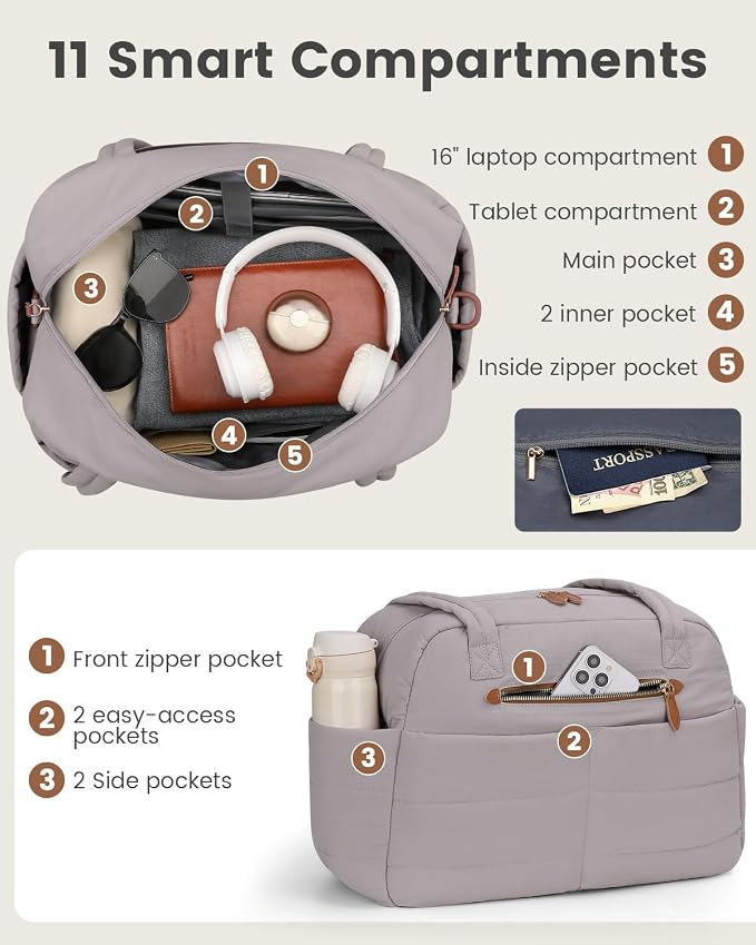 Travel Duffle Bag, Puffer Carry On Duffel Bag - Image 4