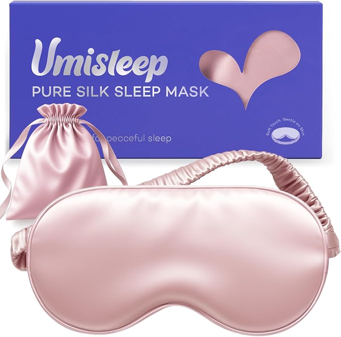 Umisleep 100% Pure Mulberry Silk Sleep Mask, 22 Momme 6A Soft & Smooth Fibers by Umisleep