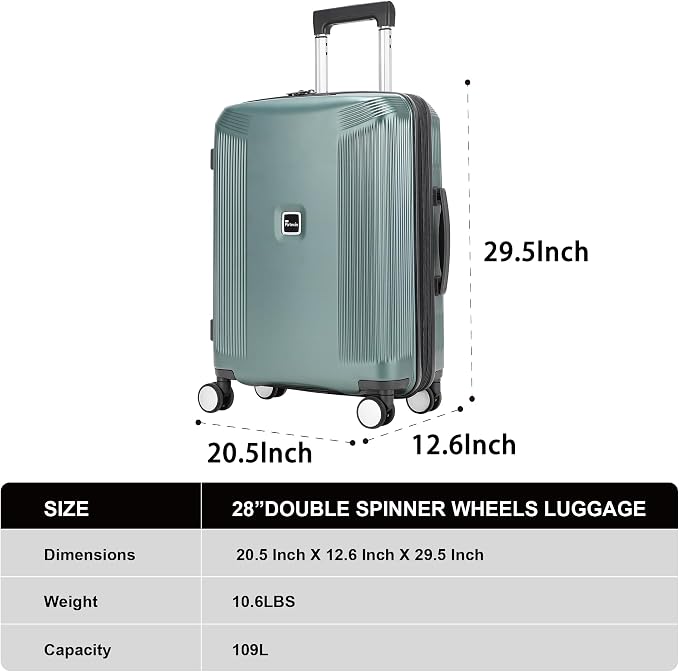 Luggage Sets 2 Piece, 20/28 Inch Lightweight Expandable PC Hardside Durable - Image 9