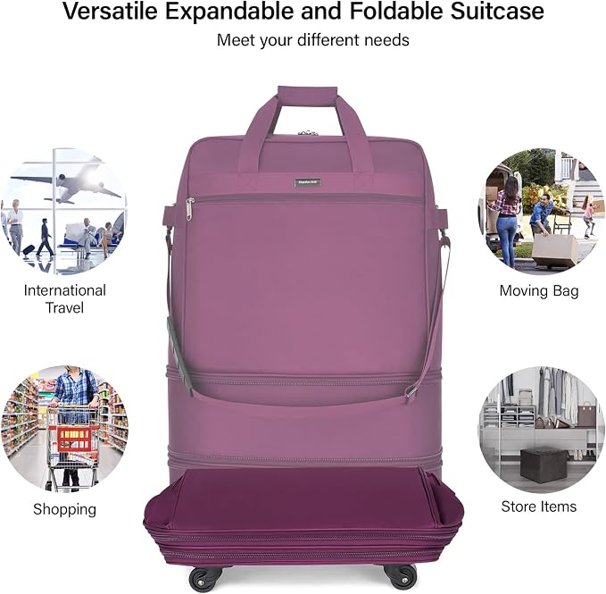 Hanke Suitcases with Wheels Expandable Foldable Luggage Bag Suitcase - Image 4