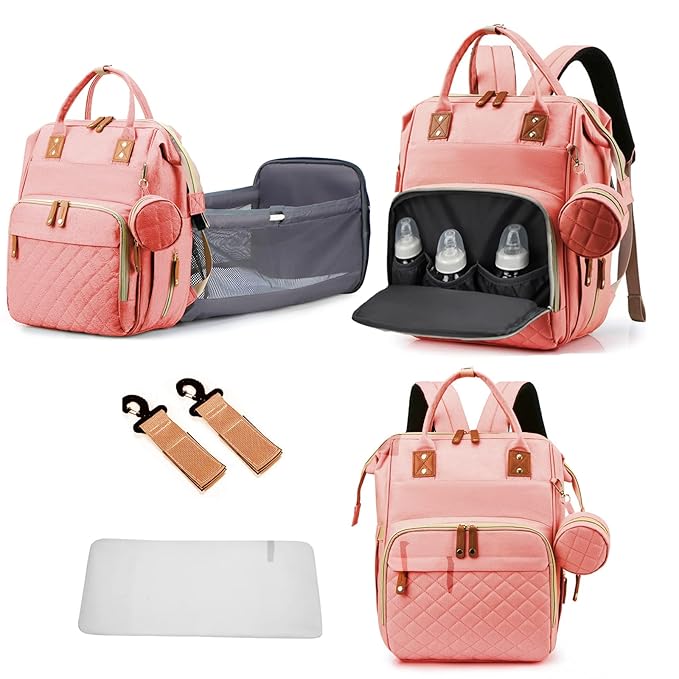 Diaper Bag Backpack with Changing Station Portable 3 in 1 Multifunction by %E2%80%94%E2%80%94BeautyHealthFamily%E2%80%94%E2%80%94