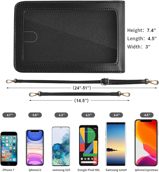 Crossbody Cellphone Purse Women Touch Screen Bag RFID Blocking Wallet Handbag - Image 6