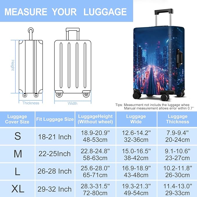 Luggage Cover Washable Suitcase Protector Anti-scratch Suitcase cover Fits - Image 6