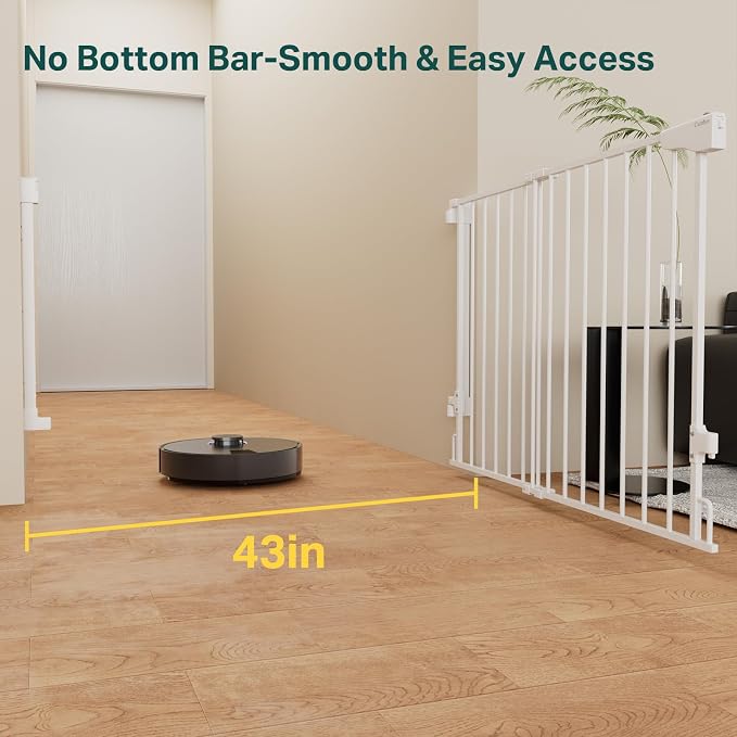 Cumbor 29.2–43" Baby Gate for Stairs, Wall-Mounted, Expandable No Bottom Bar - Image 3