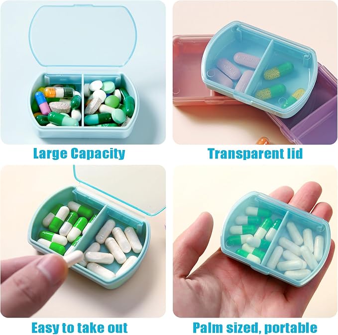 4PCS Small Pill Case Travel Pill Box Cute Pill Organizer - Image 3