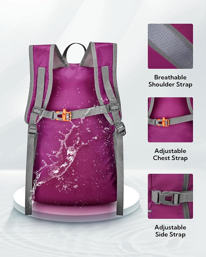 WATERFLY Hiking Foldable Daypack Backpack: 25L Ultra Lightweight Packable - Image 4