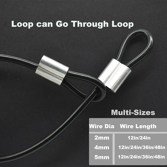 5 Pcs 5mm Wire 48 inch Vinyl Coated Stainless Steel Cable - Image 3