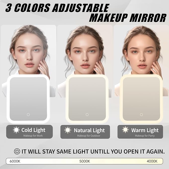 Travel Makeup Bag with LED Mirror – Waterproof Cosmetic Train Case with - Image 2
