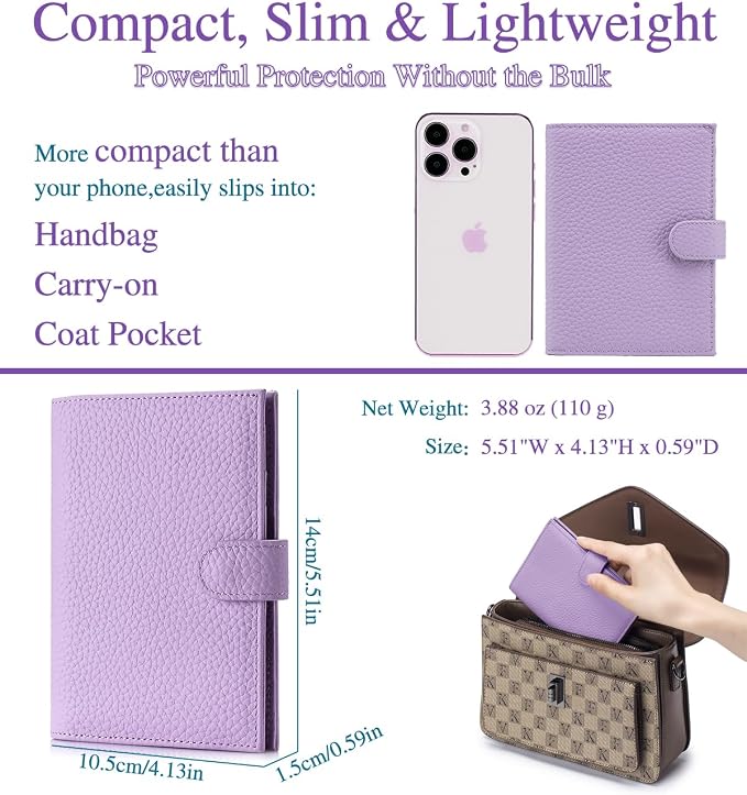 Slim Passport Wallet for Women – RFID Blocking Passport Holder for Travel - Image 5