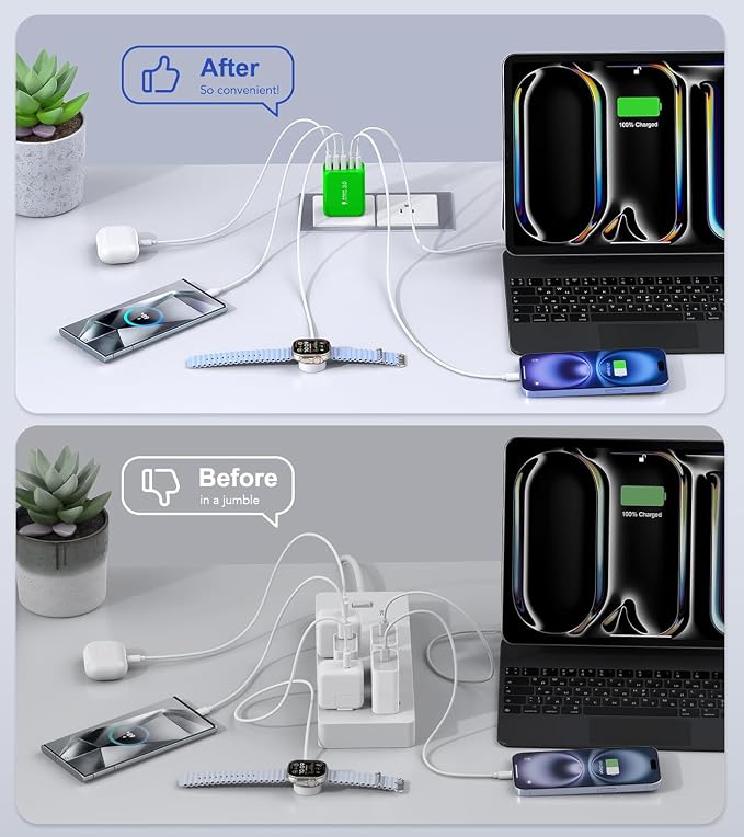 50W USB C Wall Charger Block, 5-Port C Charger Fast Charging Block PD Power - Image 6