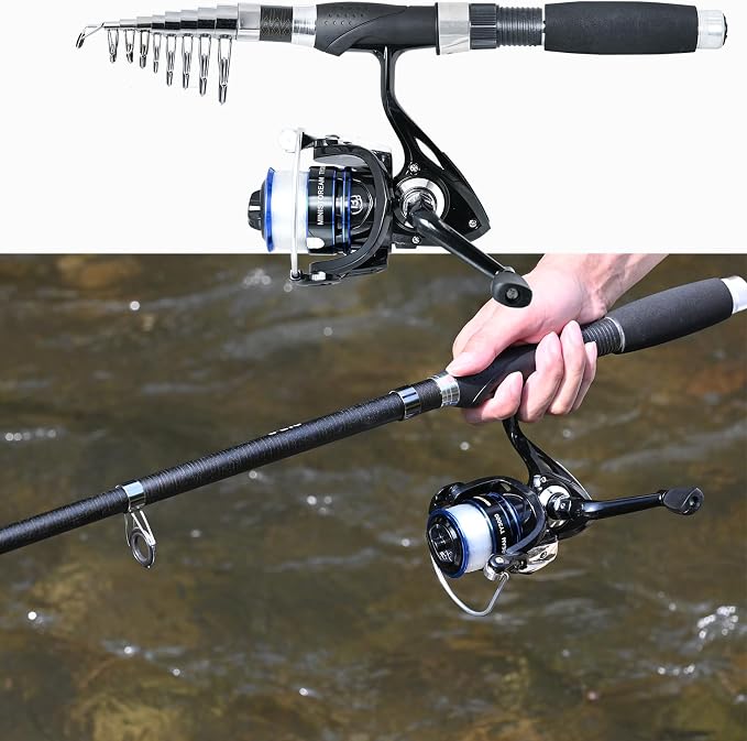 Fishing Pole Combo, Spinning Reels 170Pcs Worm Lure Kit Texas-Rigs-for-Bass - Image 5
