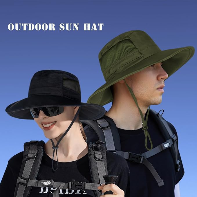 Sun Hat for Men/Women, UPF 50+ Fishing Hat, Waterproof Wide Brim Bucket Hat - Image 6