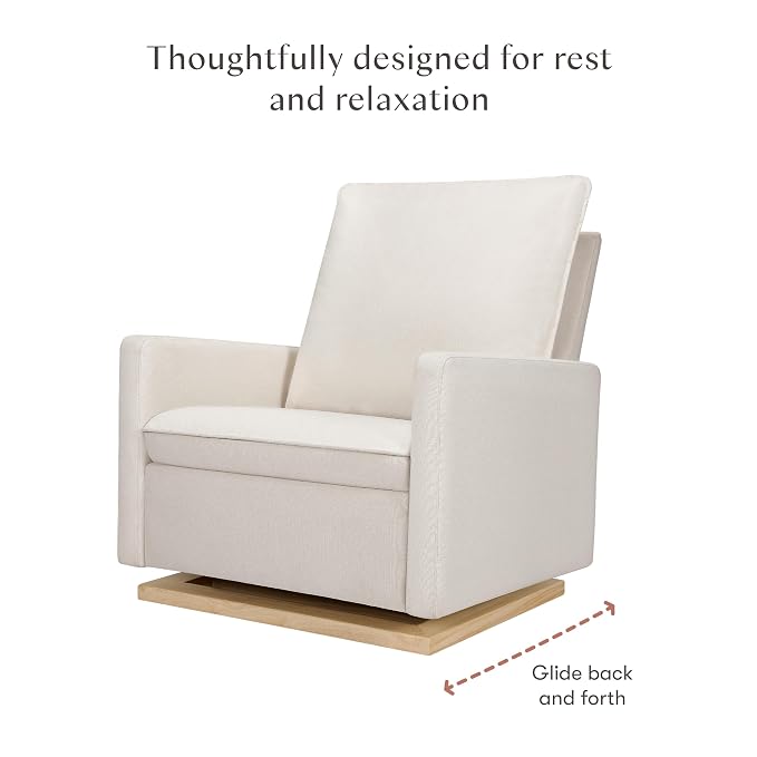 babyletto Cali Pillowback Chair and a Half Glider in Performance Cream Eco-Weave - Image 5