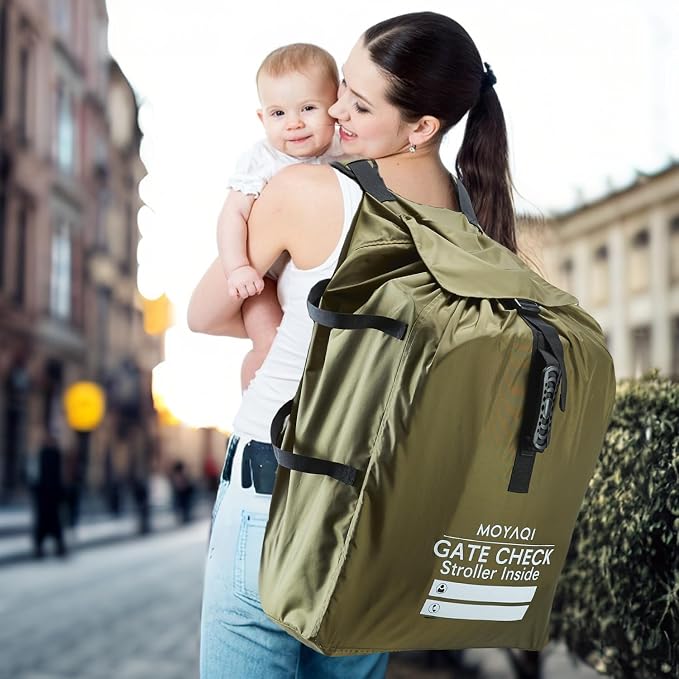 MOYAQI Stroller Travel Bag for Airplane, Gate Check Bag Backpack - Image 6