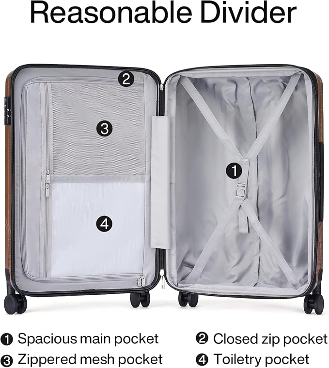 Hanke 29 Inch Expandable Checked Luggage Lightweight PC Hard Shell Luggage - Image 7