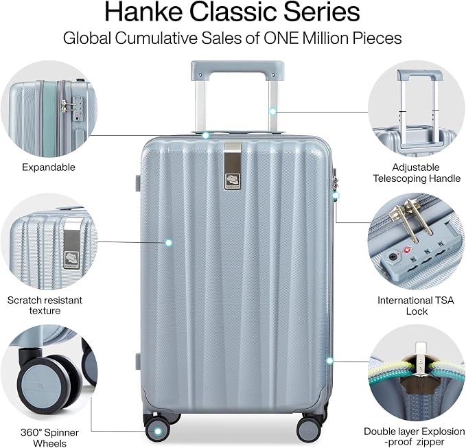 Hanke Expandable Hard Shell Luggage Sets 2 piece Carry On Luggage - Image 5