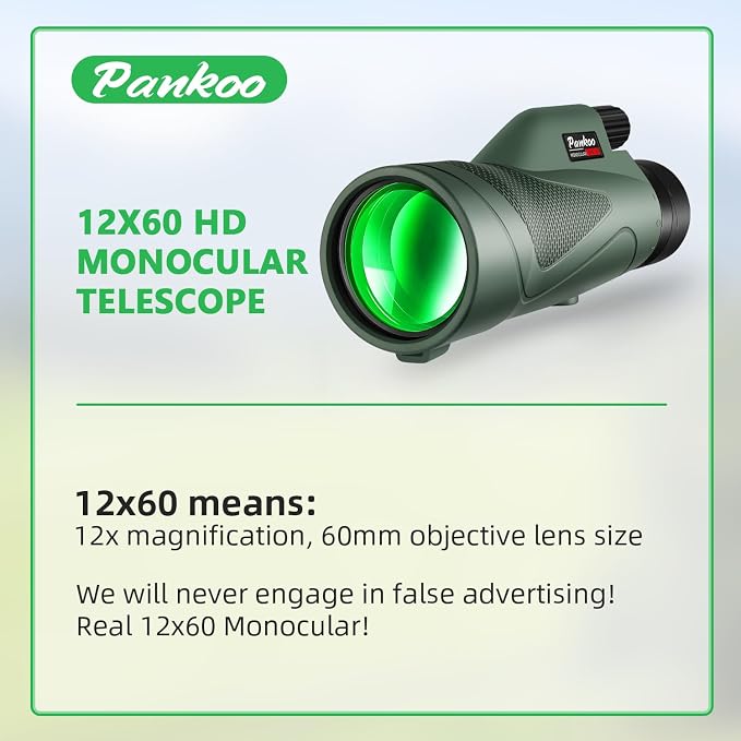Pankoo 12x60 HD Monocular Telescope - Image 2