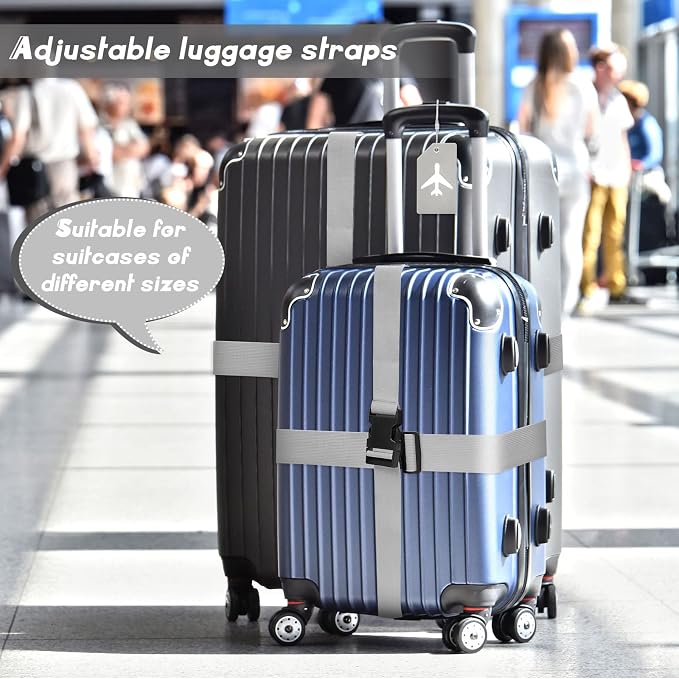 Weewooday 8 Pcs Luggage Straps Suitcase Tags Set - Image 5