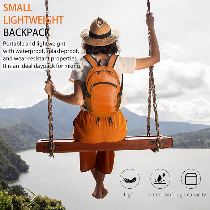 Small Hiking Daypack, 15L Water-Resistant Hiking Backpack Packable Lightweight - Image 2
