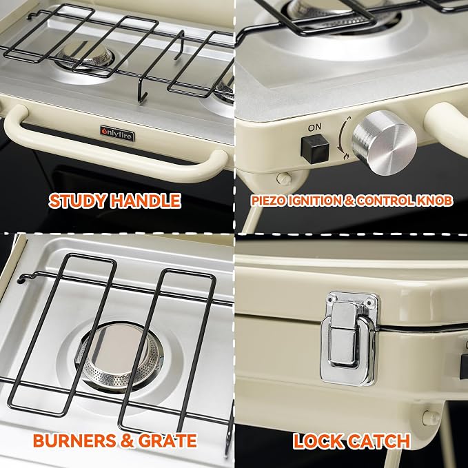 ONLYFIRE OUTDOOR LIVING Portable Camping stove 2-Burner, Propane Gas Stove - Image 6