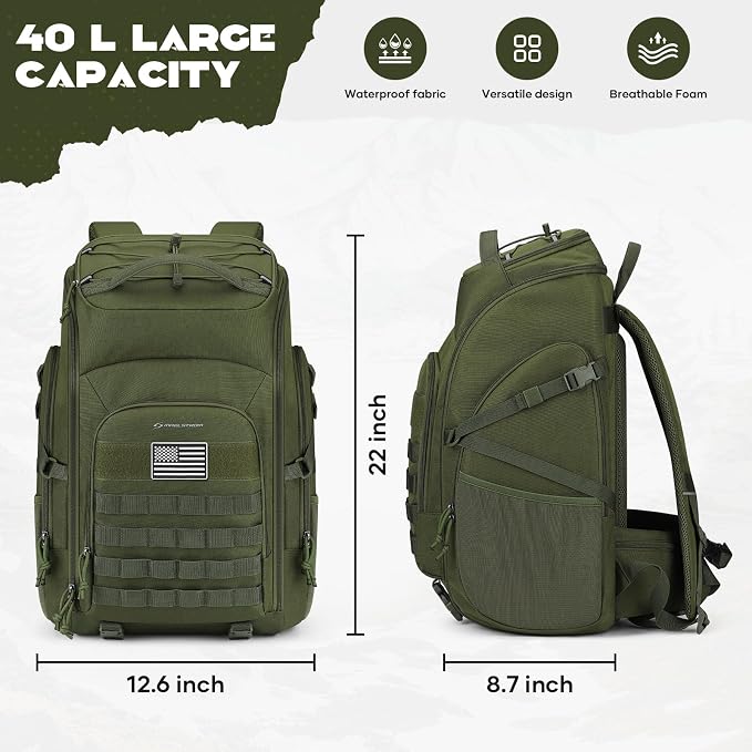 Maelstrom Tactical Backpack for Men, 40L Military Backpack, Water Resistant - Image 5