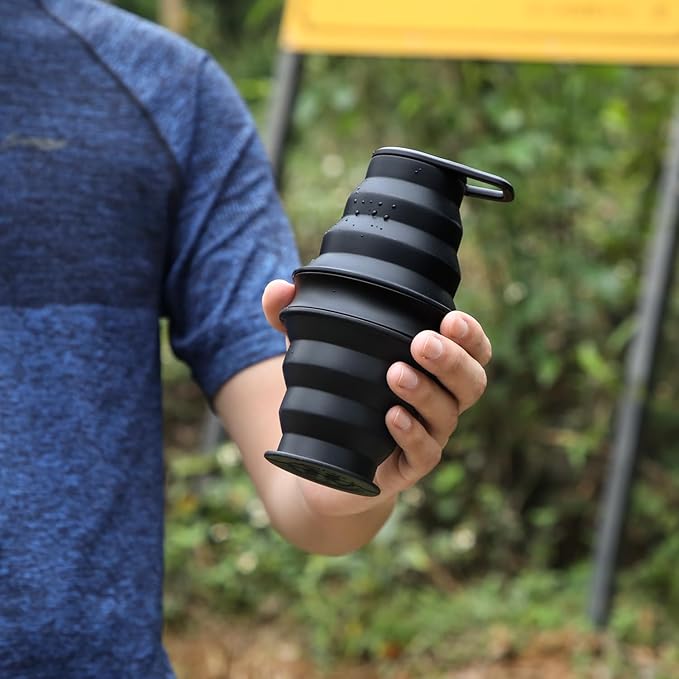 Nefeeko Collapsible Water Bottle, 17oz Reuseable BPA Free Silicone Foldable - Image 3