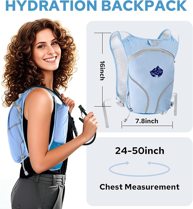 Lightweight Running Vest for Women Men, Adjustable Hydration Backpack - Image 2