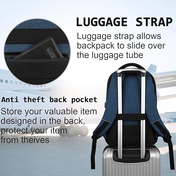 Laptop Backpack, Business Travel Anti Theft Slim Durable Laptops Backpack - Image 6