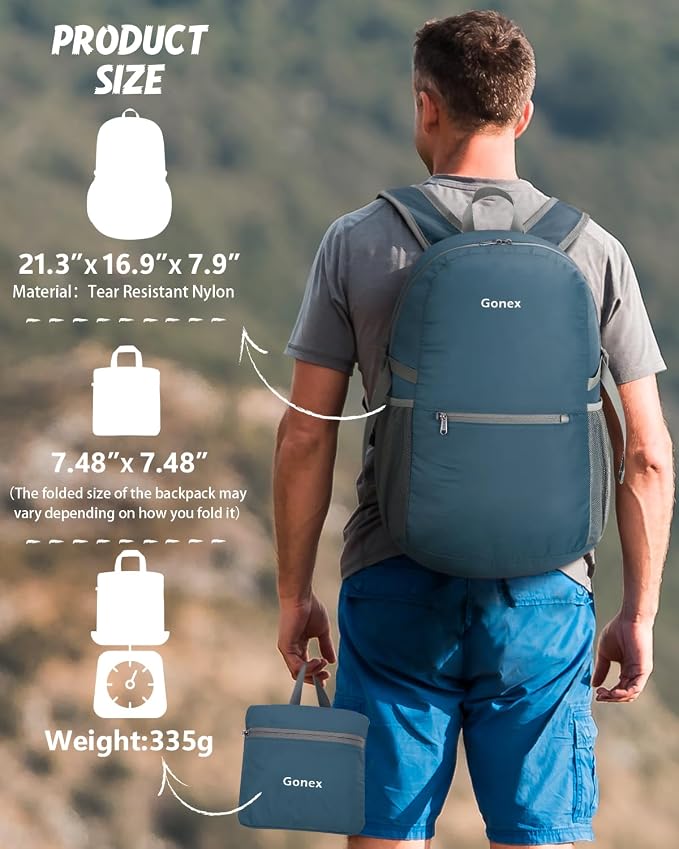 Gonex 30L Ultra Lightweight Packable Backpack, Handy Foldable Daypack - Image 3