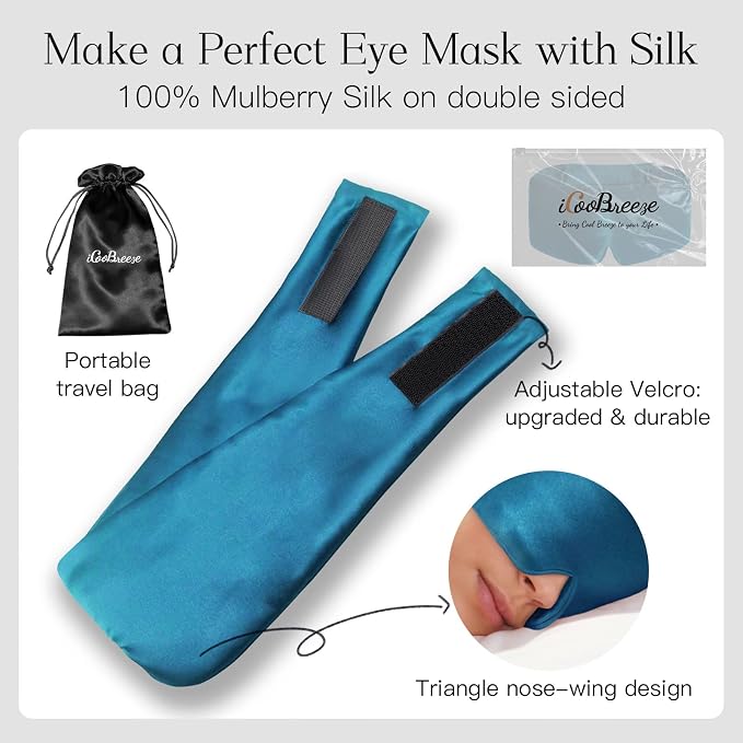 100% Natural Silk Eye Mask for Women Men, Soft Pressureless Cooling Blackout - Image 9