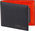 VISOUL Mens Bifold Wallet with 2 ID Windows Carbon Fiber Leather, RFID Blocking by VISOUL