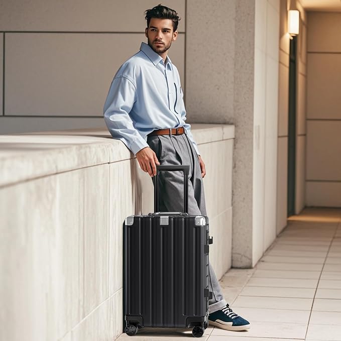 Krute Luggage Set 2 Pieces 20 28 Inch Aluminum Frame Carry on Luggages TSA Lock - Image 8