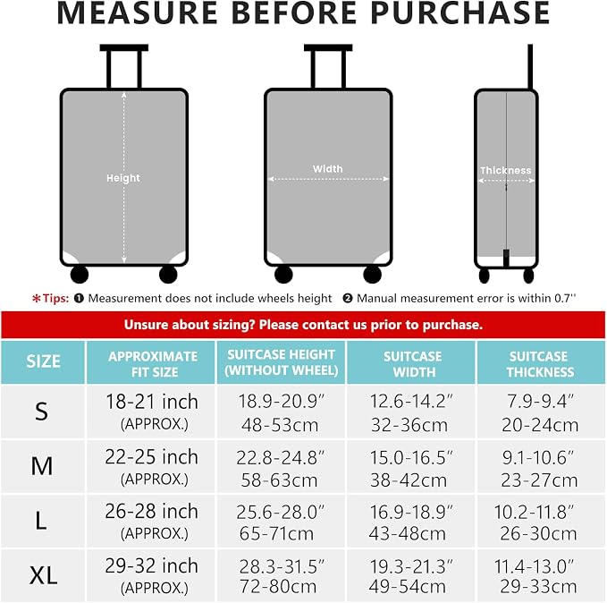 Travelkin Luggage Covers For Suitcase Tsa Approved, Suitcase Cover Protector - Image 5