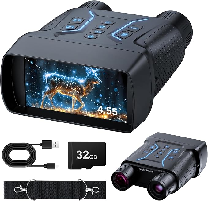 Upgraded Night Vision Goggles, 4k Night Vision Binoculars, 4.55" Large Display by Unknown