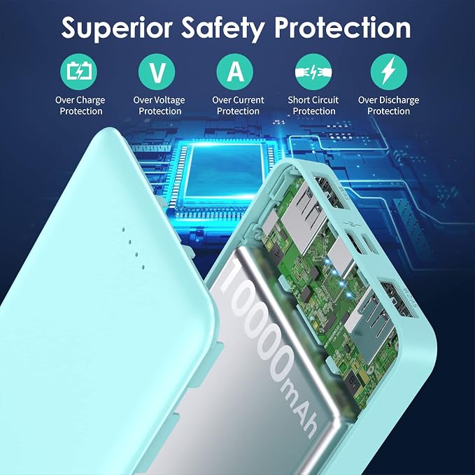 Portable Charger Power Bank 10000mAh, Ultra Slim Compact External Battery Pack - Image 3