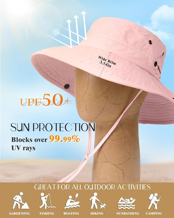 FURTALK Sun Hats for Women Ponytail UPF 50+ Beach Summer Hat Wide Brim Packable - Image 6