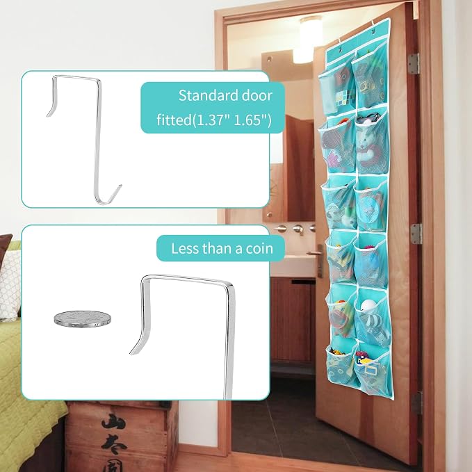 Over the Door Hanging Shoe Organizer, 12 Pockets - Image 6
