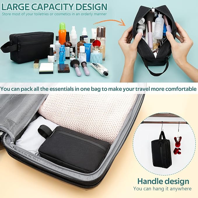 Travel Toiletry Bag for Women and Men, Water-resistant Shaving Bag for - Image 3